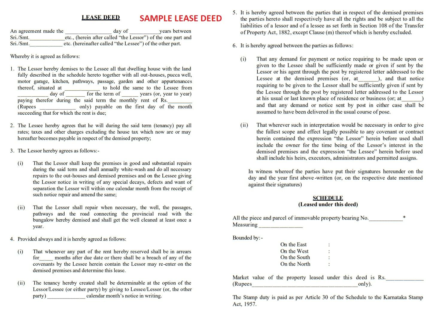 deed of assignment for lease